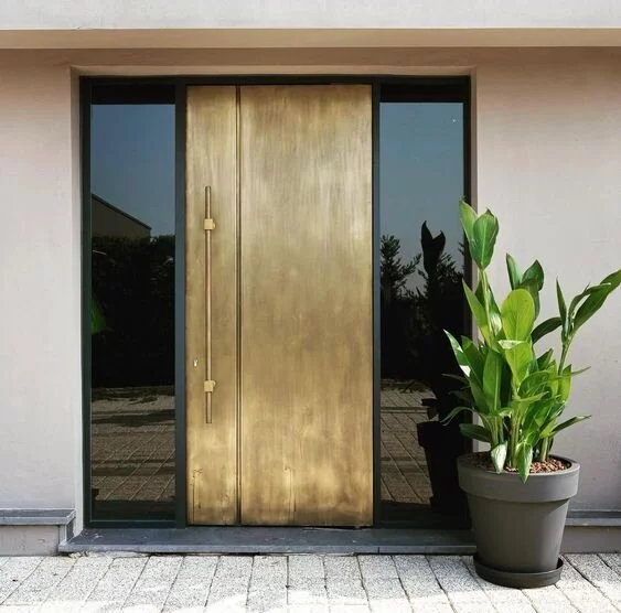 Brass front door