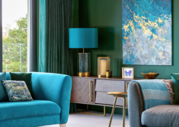 Blue and green interior design