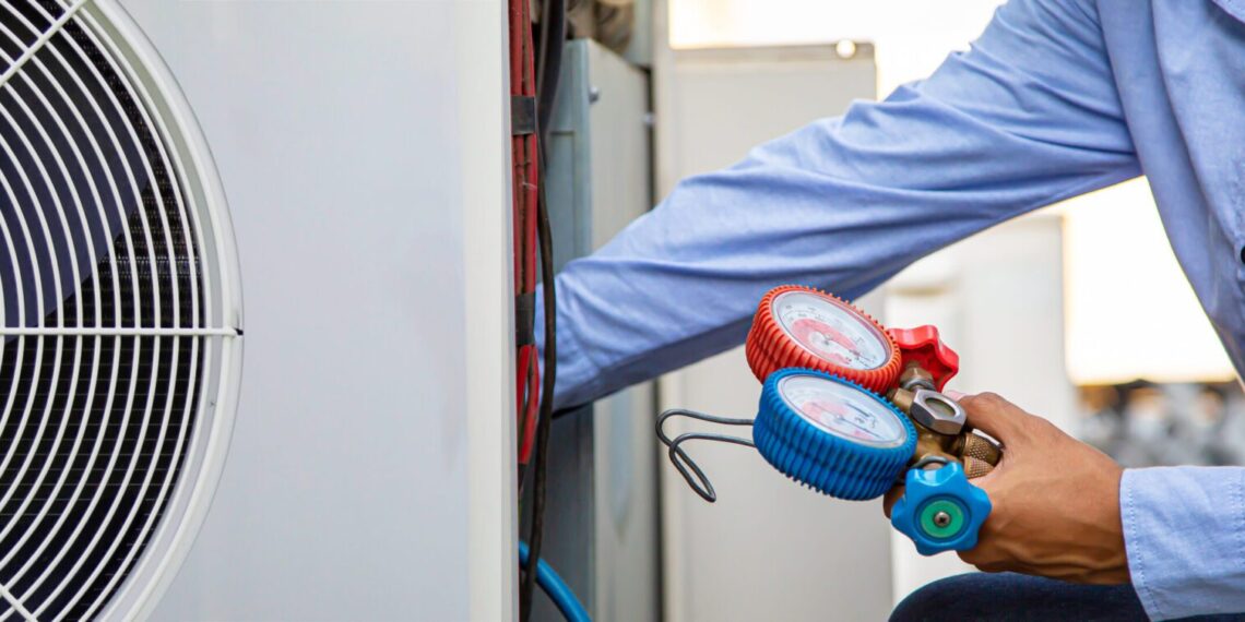 HVAC Inspections getting performed by a service man