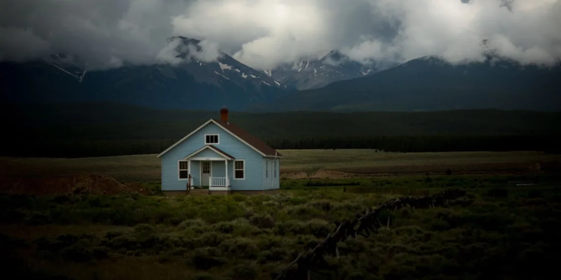 House in middle of land