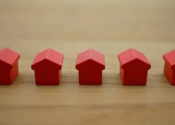 Wooden carved miniature house blocks