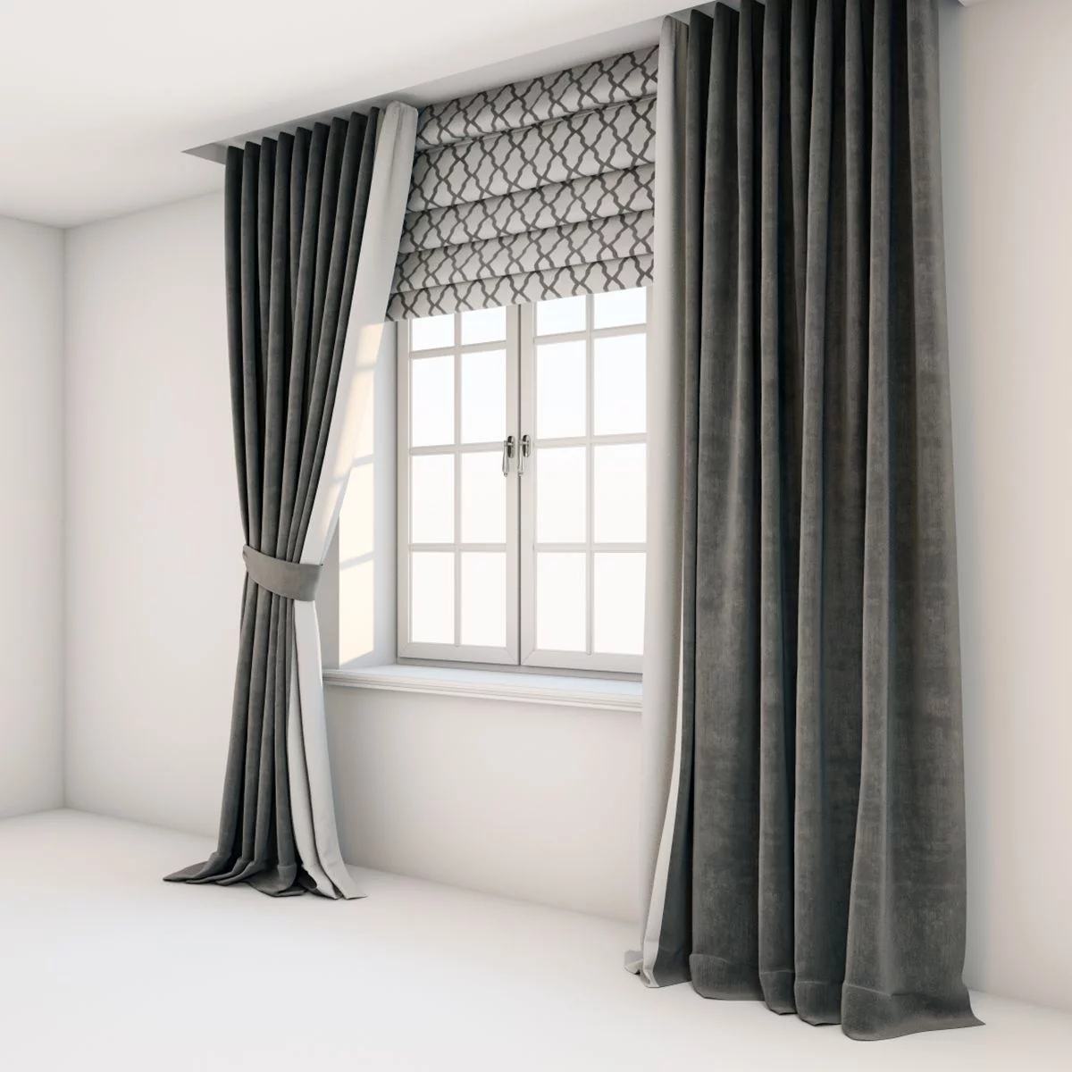Floor length curtains
