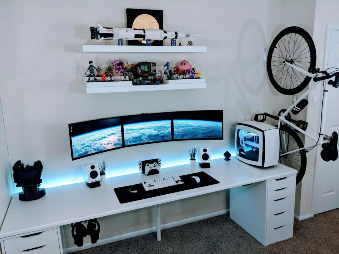 small bedroom gaming room decorated with interior wall