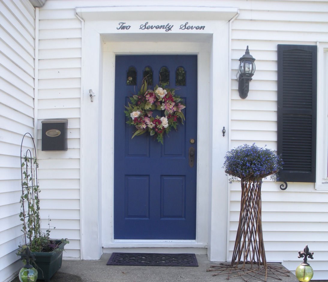 Navy Blue door for white house
