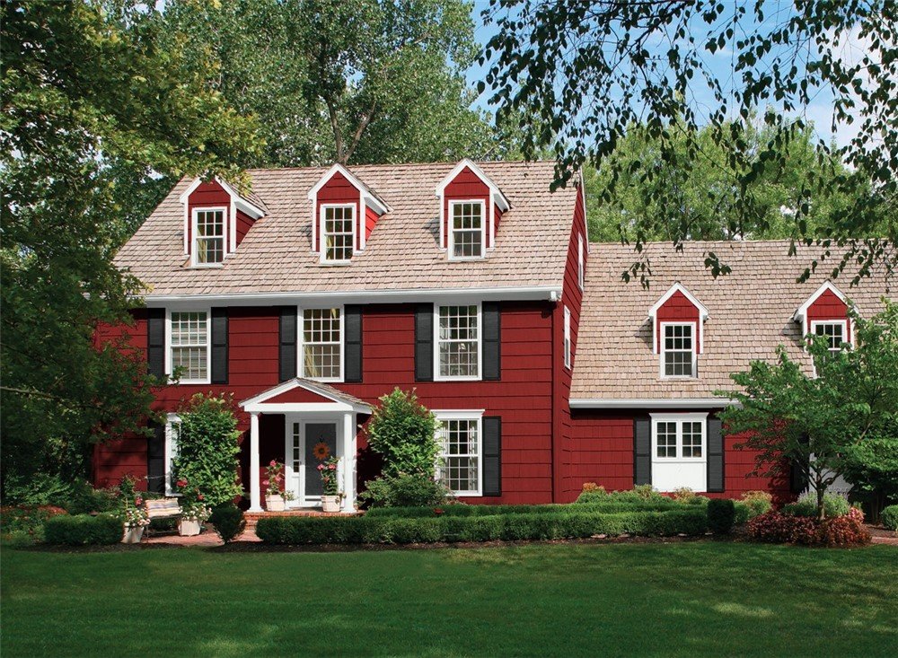 Red house With Black Windows