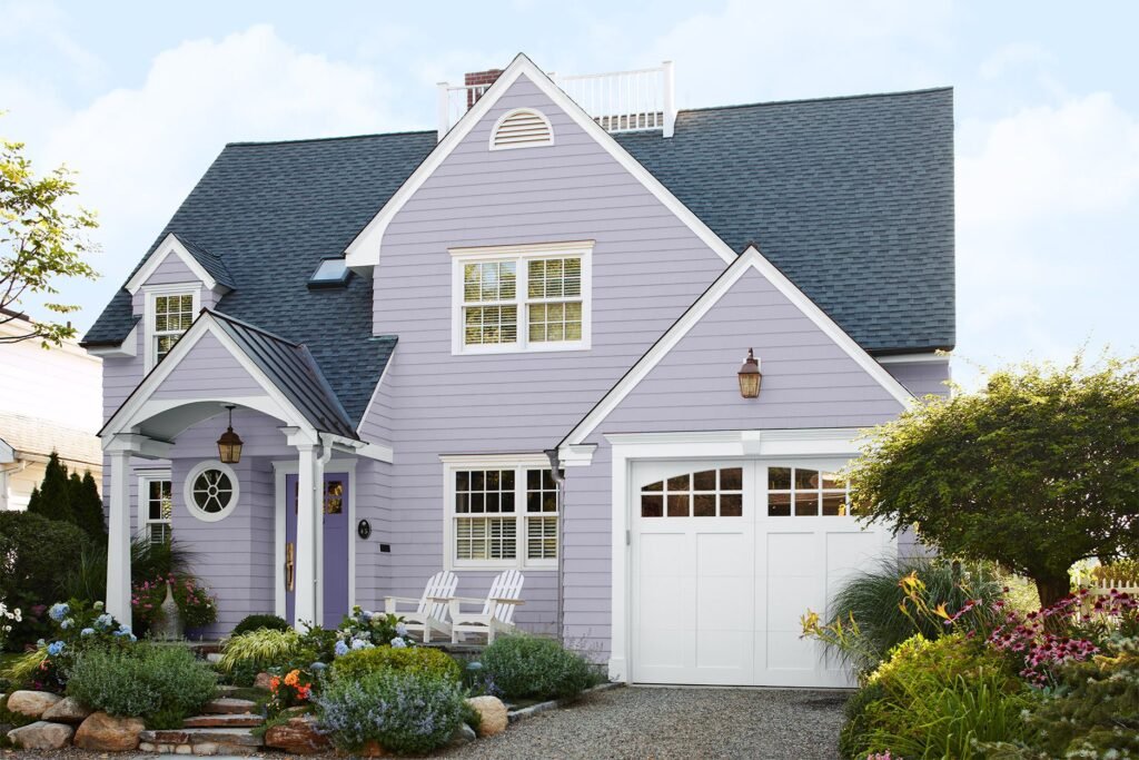 Slate Gray and Lavender victorian house colors