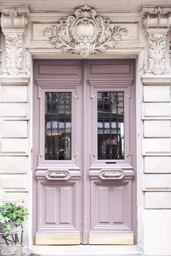 Soft Lavender door for white house
