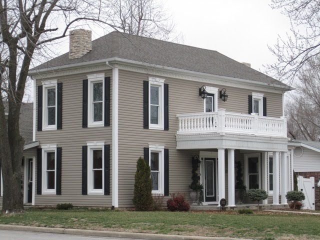 Taupe House Colors With Black Windows