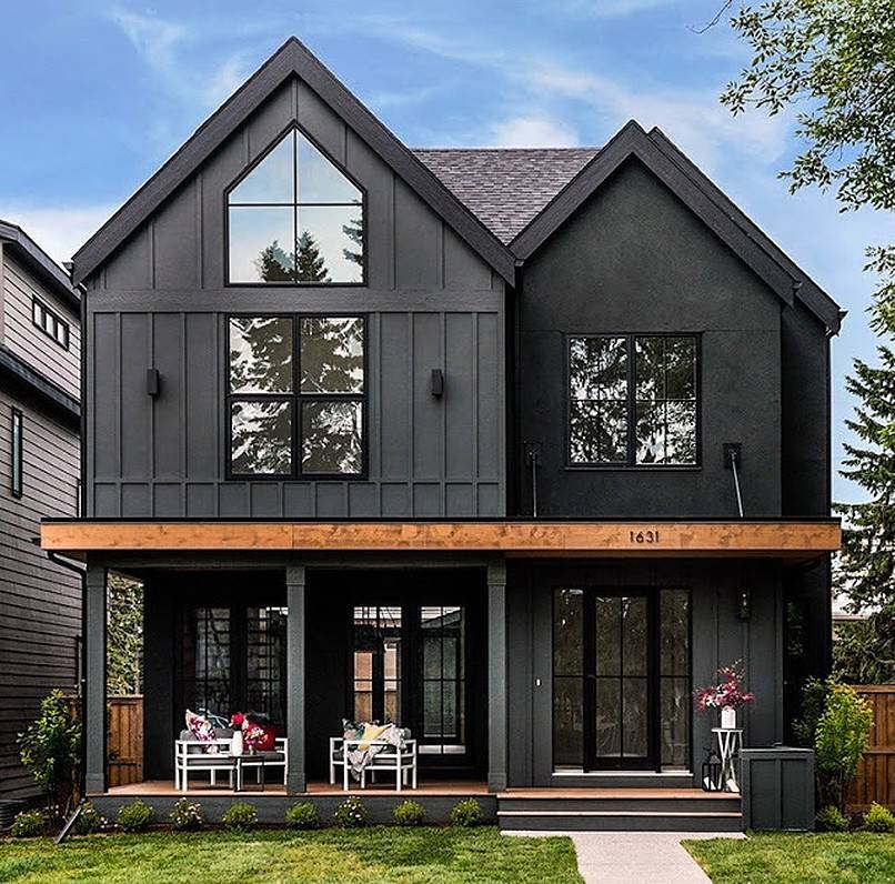 black Color house With Black Windows