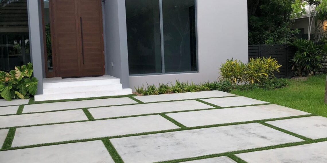 Concrete and Grass Driveway