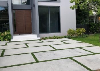 Concrete and Grass Driveway