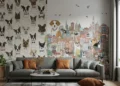 Fresh Wall Designs Featuring Dog Wallpaper and Artful Murals
