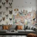 Fresh Wall Designs Featuring Dog Wallpaper and Artful Murals